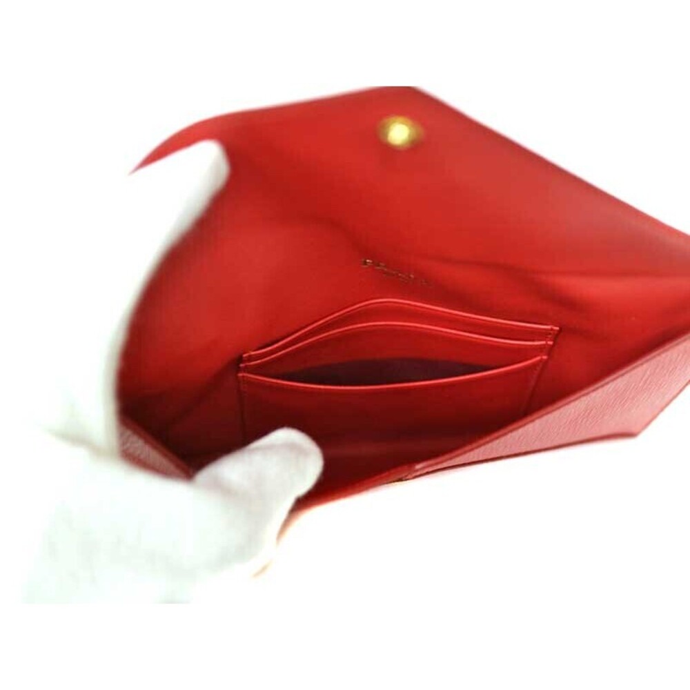 Prada Document Case Wallet Leather Red - image 5